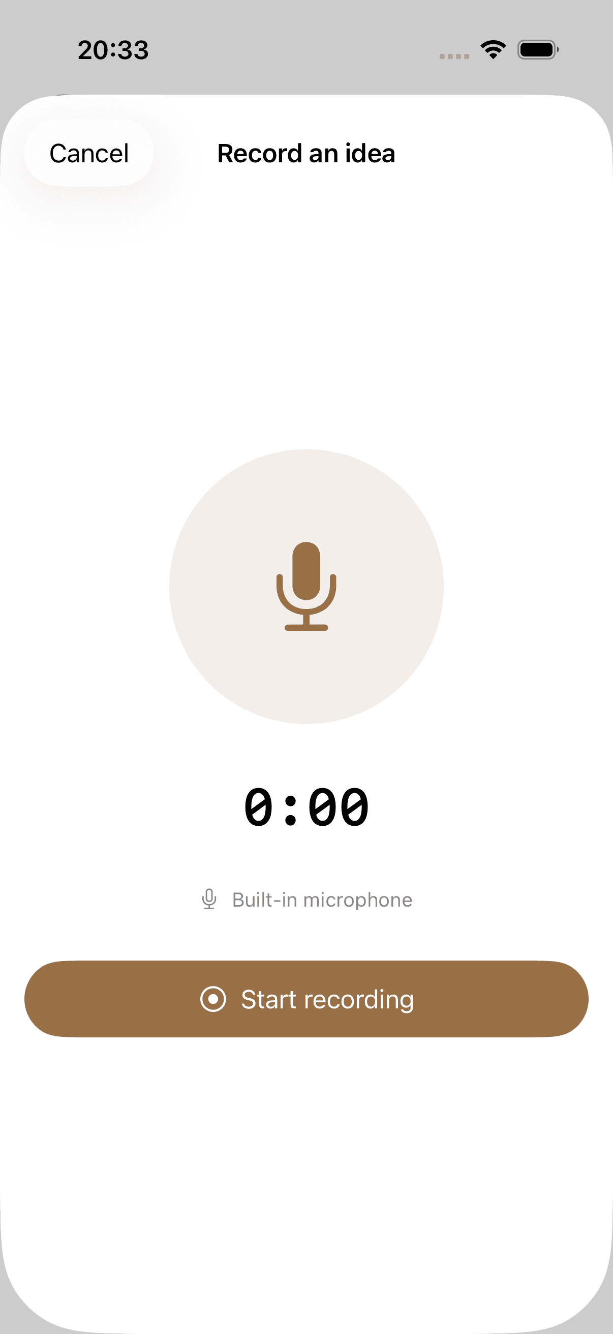 Kordra Capture voice recorder ready to record a new idea
