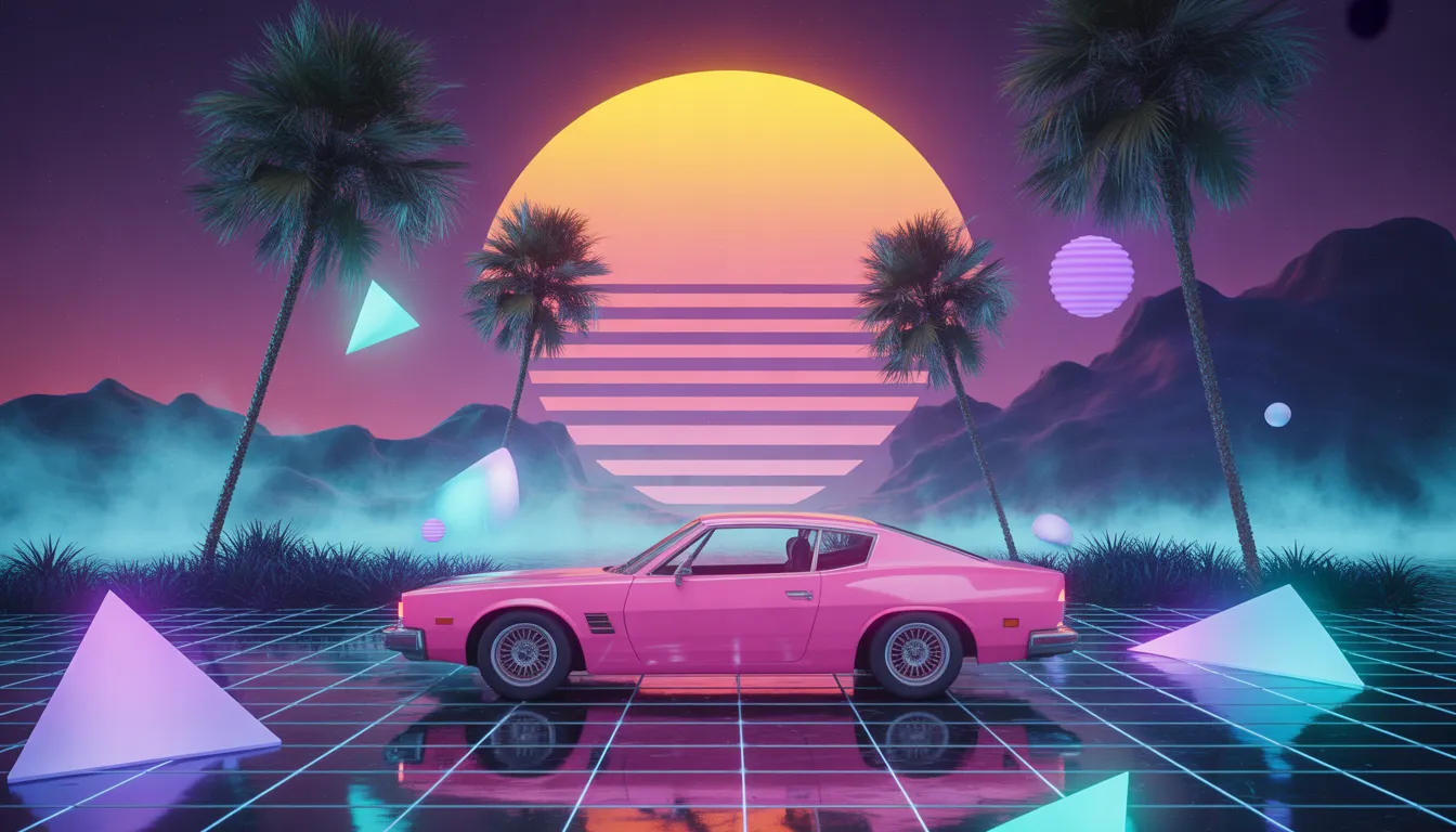 Synthwave visual reference