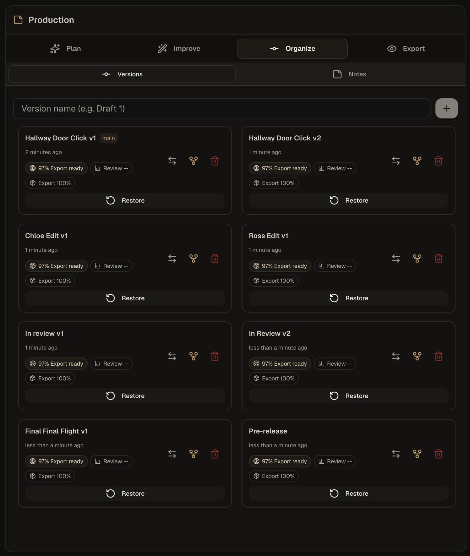 Kordra Music production versioning workspace