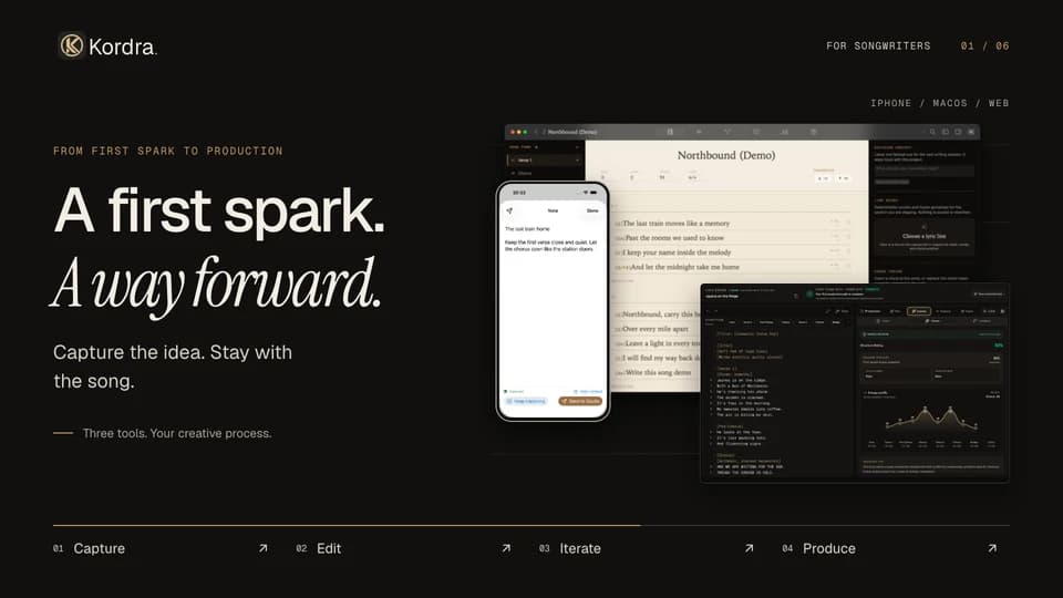 Kordra Capture, Studio and Music in the songwriting workflow film