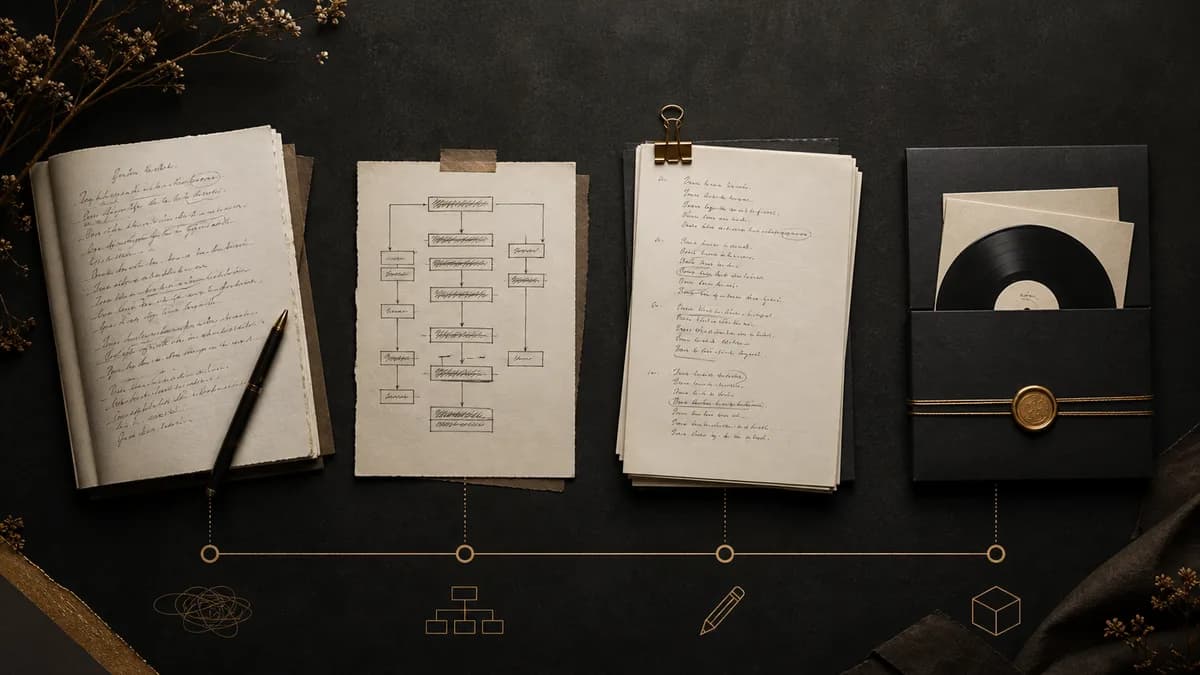 AI songwriting workflow from brief to clean export